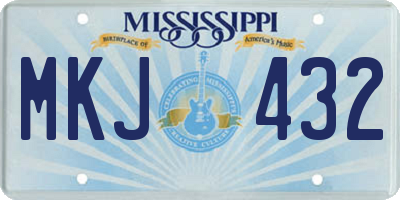 MS license plate MKJ432