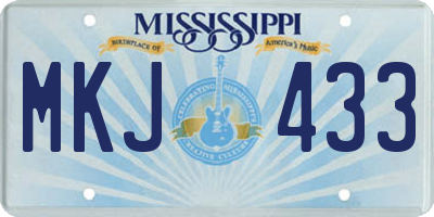 MS license plate MKJ433