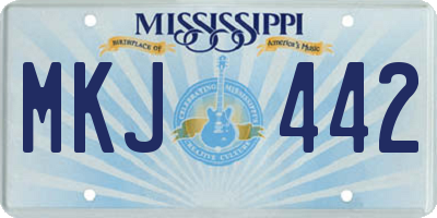 MS license plate MKJ442