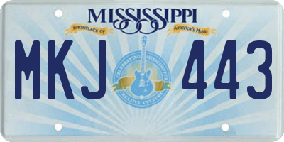 MS license plate MKJ443
