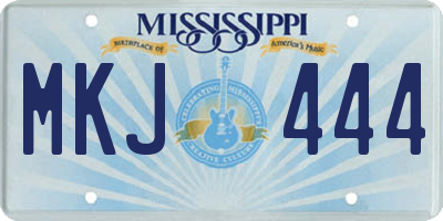 MS license plate MKJ444