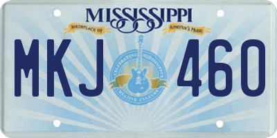 MS license plate MKJ460
