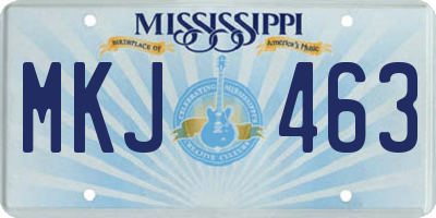 MS license plate MKJ463