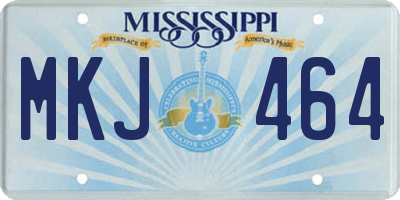 MS license plate MKJ464