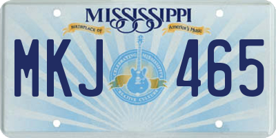 MS license plate MKJ465