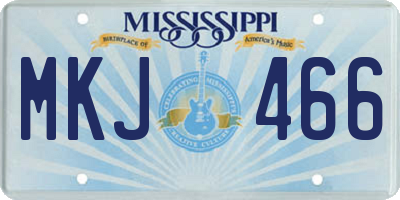 MS license plate MKJ466