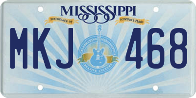 MS license plate MKJ468