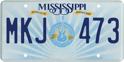 MS license plate MKJ473