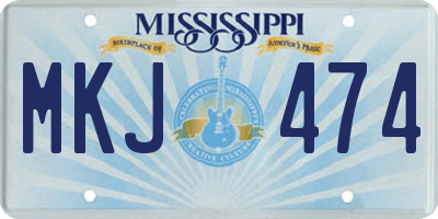 MS license plate MKJ474