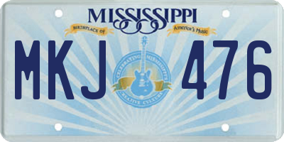 MS license plate MKJ476