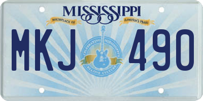 MS license plate MKJ490