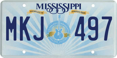 MS license plate MKJ497