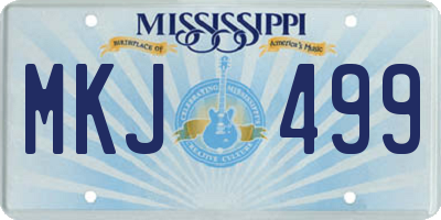 MS license plate MKJ499