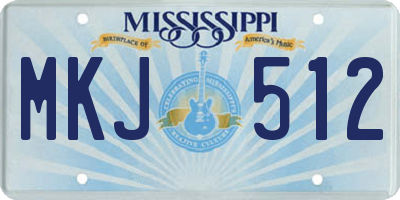 MS license plate MKJ512