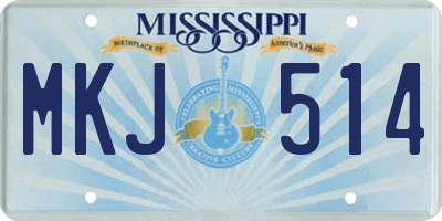 MS license plate MKJ514