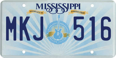 MS license plate MKJ516
