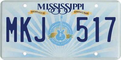MS license plate MKJ517