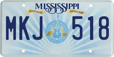 MS license plate MKJ518