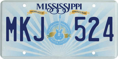 MS license plate MKJ524