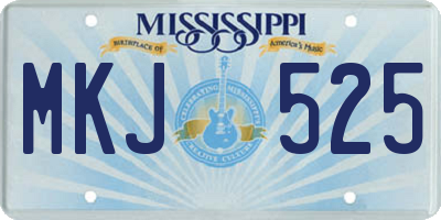 MS license plate MKJ525