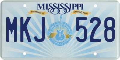 MS license plate MKJ528