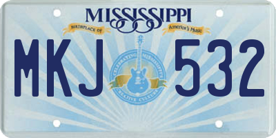MS license plate MKJ532
