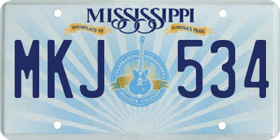 MS license plate MKJ534