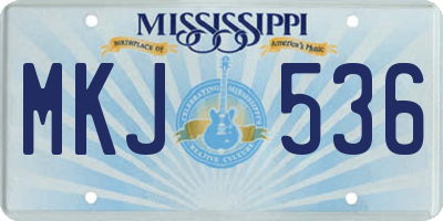 MS license plate MKJ536