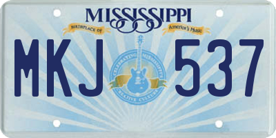 MS license plate MKJ537