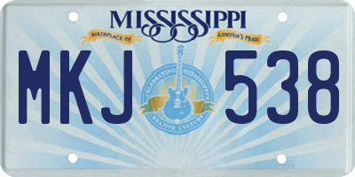 MS license plate MKJ538