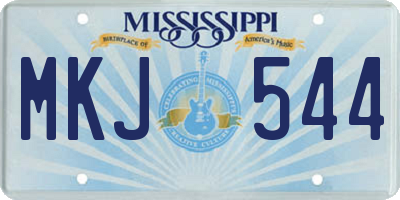 MS license plate MKJ544
