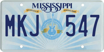 MS license plate MKJ547