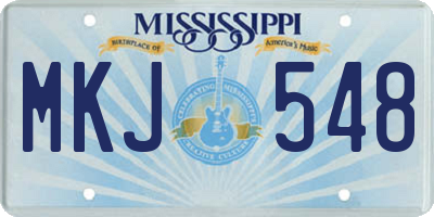 MS license plate MKJ548