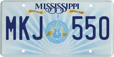MS license plate MKJ550