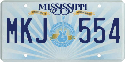 MS license plate MKJ554