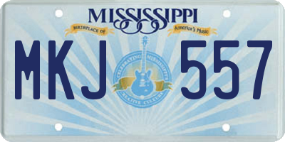 MS license plate MKJ557