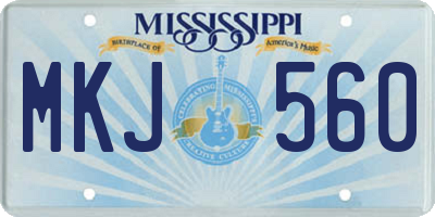 MS license plate MKJ560