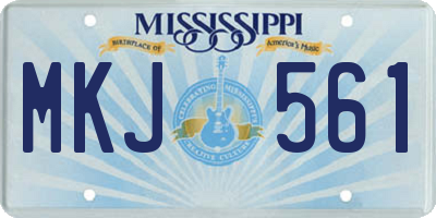 MS license plate MKJ561
