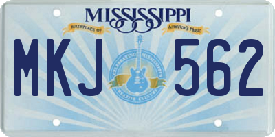 MS license plate MKJ562