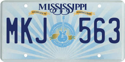 MS license plate MKJ563