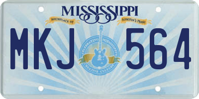 MS license plate MKJ564