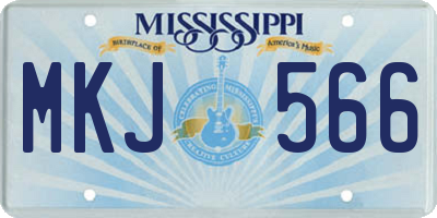 MS license plate MKJ566