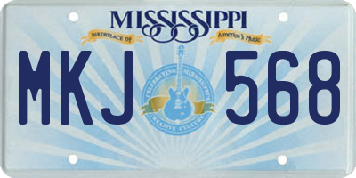 MS license plate MKJ568