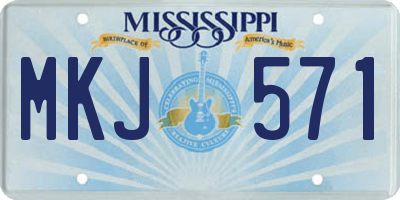 MS license plate MKJ571