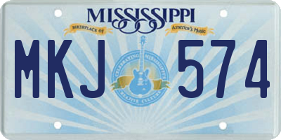 MS license plate MKJ574