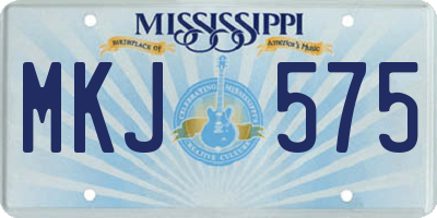MS license plate MKJ575