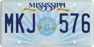 MS license plate MKJ576