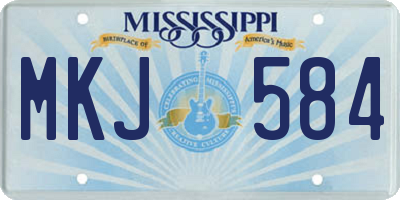 MS license plate MKJ584