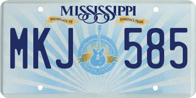 MS license plate MKJ585