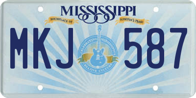 MS license plate MKJ587